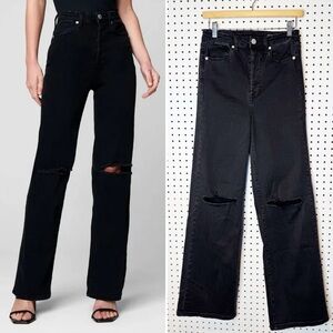 Blank NYC | The Franklin High Rise Ribcage Wide Leg Jeans in "Justified" Black